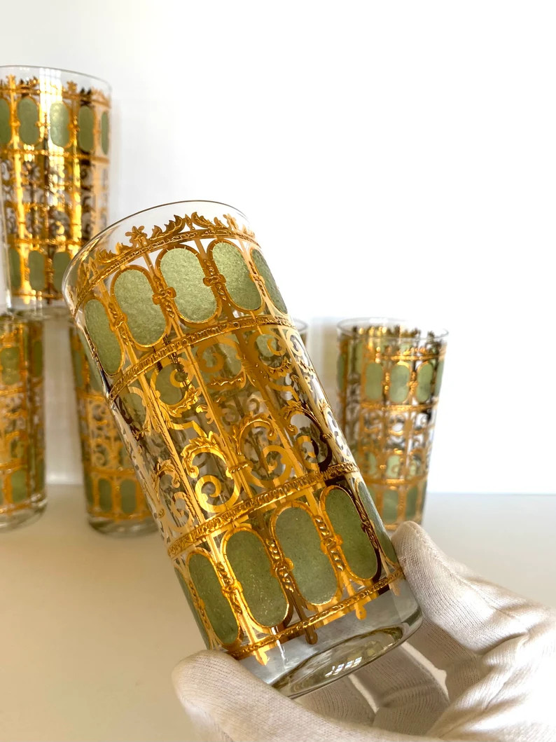 Culver Scroll Glasses 6 Culver Gold Glasses Culver | Etsy | Etsy (US)