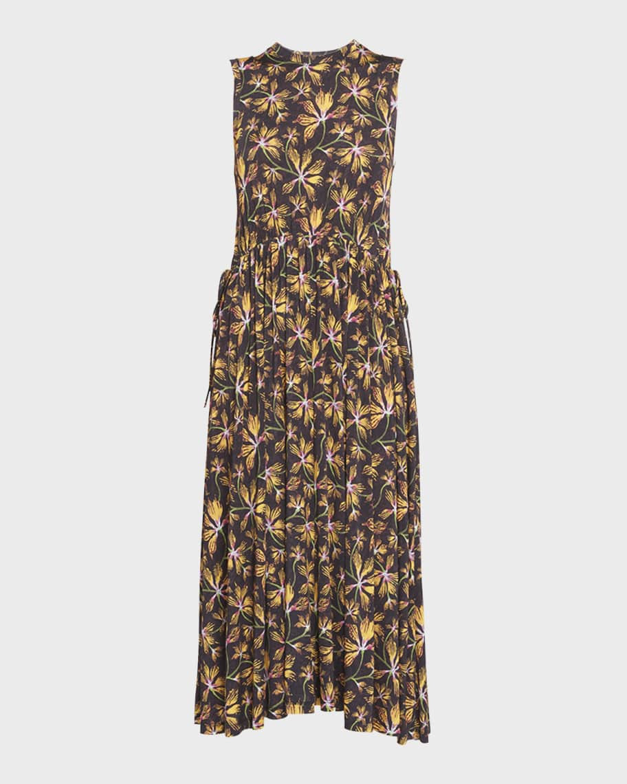 Ulla Johnson Clea Sleeveless Floral Jersey Midi Dress | Neiman Marcus