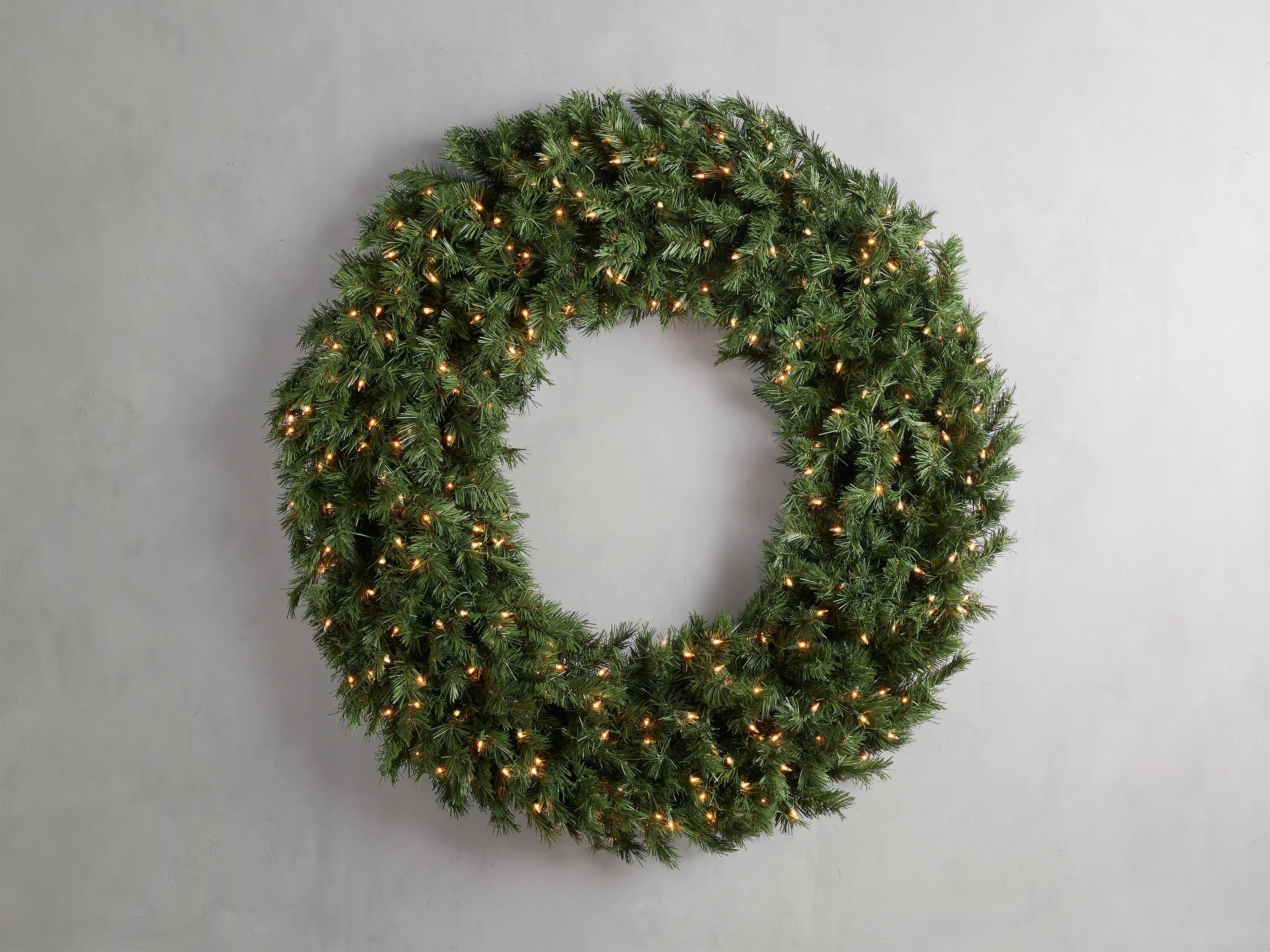 Pre-Lit Faux Spruce Wreath | Arhaus