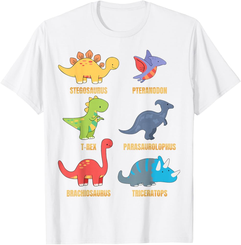 Types of Dinosaurs Dino Identification - Cute Sweet T-Shirt | Amazon (US)