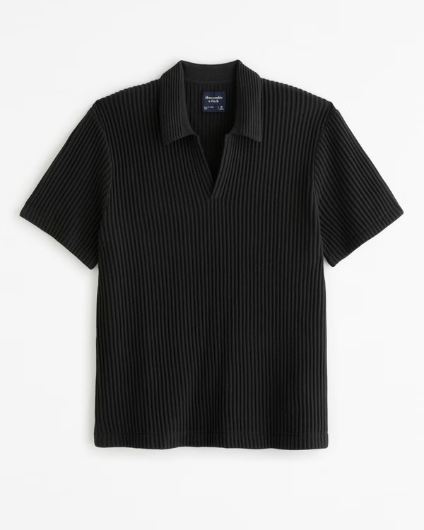 Plisse Johnny Collar Sweater Polo | Abercrombie & Fitch (US)