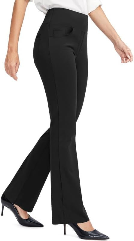 Rammus Womens High Waist Yoga Dress Pants with Pockets Stretch Work Pants for Women Bootcut Leg S... | Amazon (US)