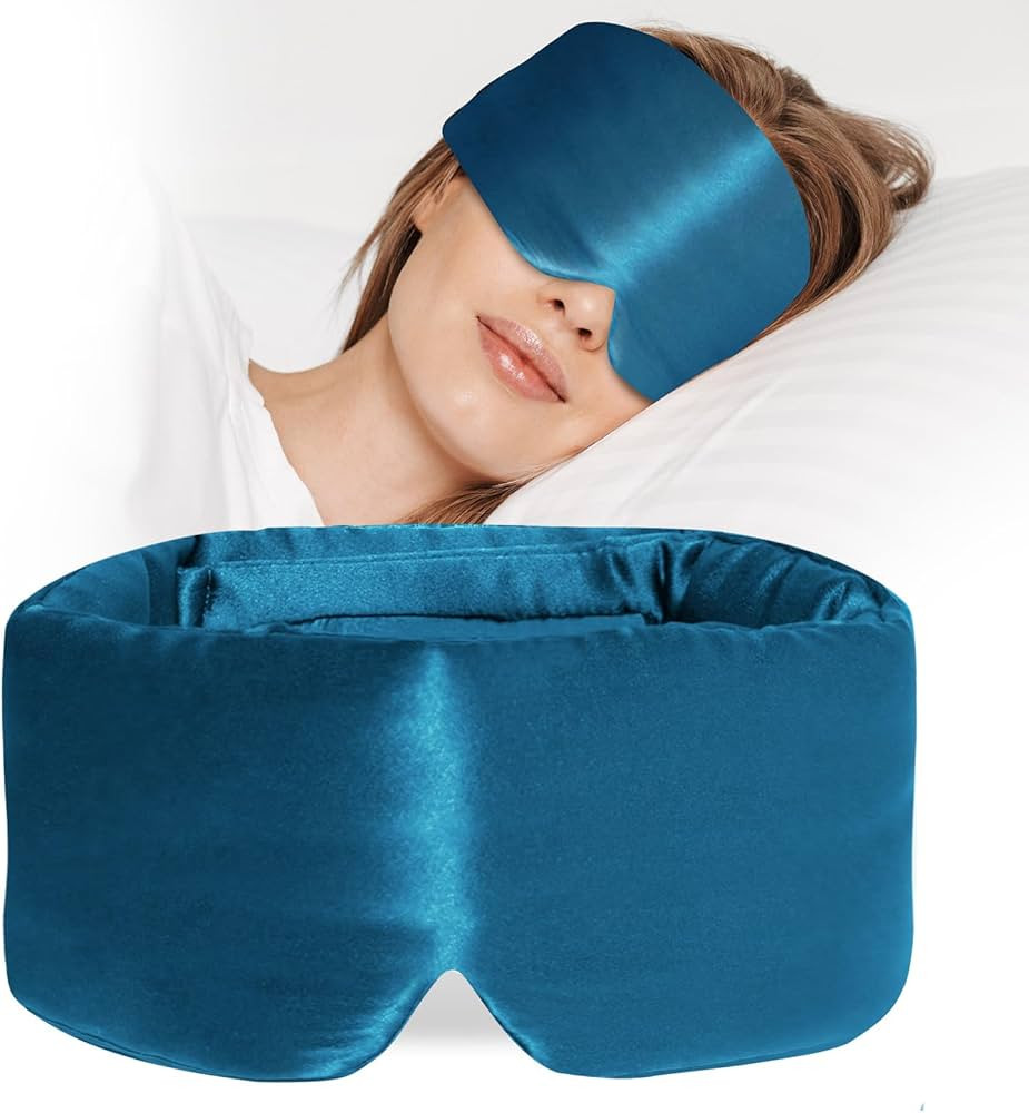 100% Mulberry Silk Sleep Mask, Large Eye Cover for Sleeping, Comfortable and Pressure-Free Sleepi... | Amazon (US)