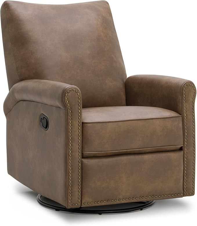 Large Leather Recliner Chair Faux Swivel Rocker for Adults Manual Sofa for Living Room Bedroom Ho... | Amazon (US)