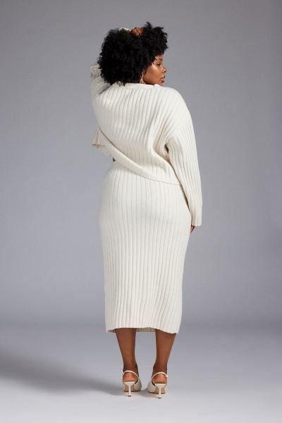 Rib-knit Skirt - Natural white - Ladies | H&M US | H&M (US + CA)