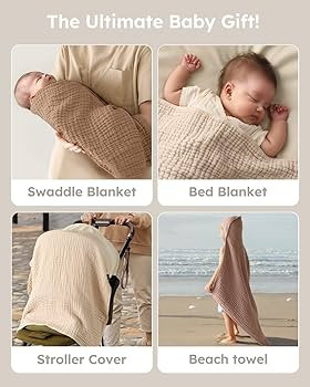 Yoofoss Hooded Baby Towels for Newborn 2 Pack 100% Muslin Organic Cotton Baby Bath Towel with Hoo... | Amazon (US)