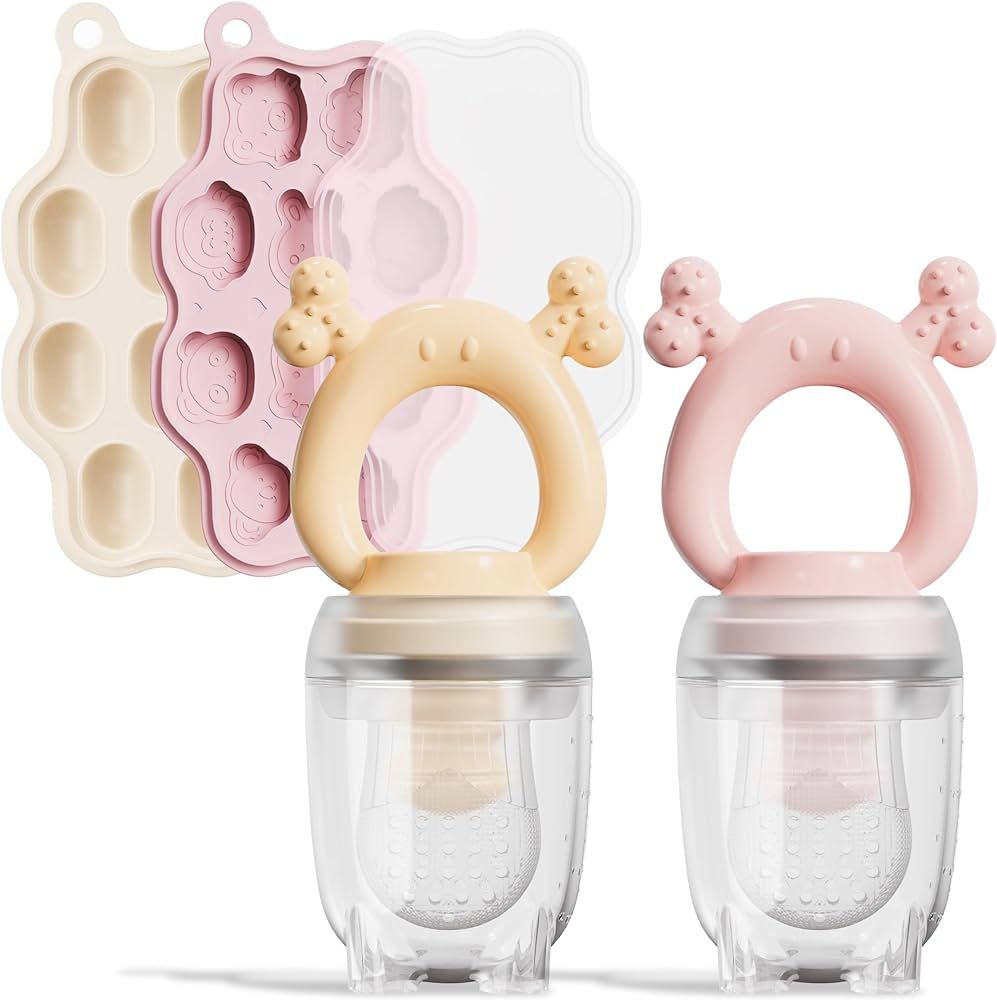 Baby Food Feeder/Fruit Feeder Pacifier Nibbler (2 Pack), Infant Teething Toy Teether and Breastmi... | Amazon (US)