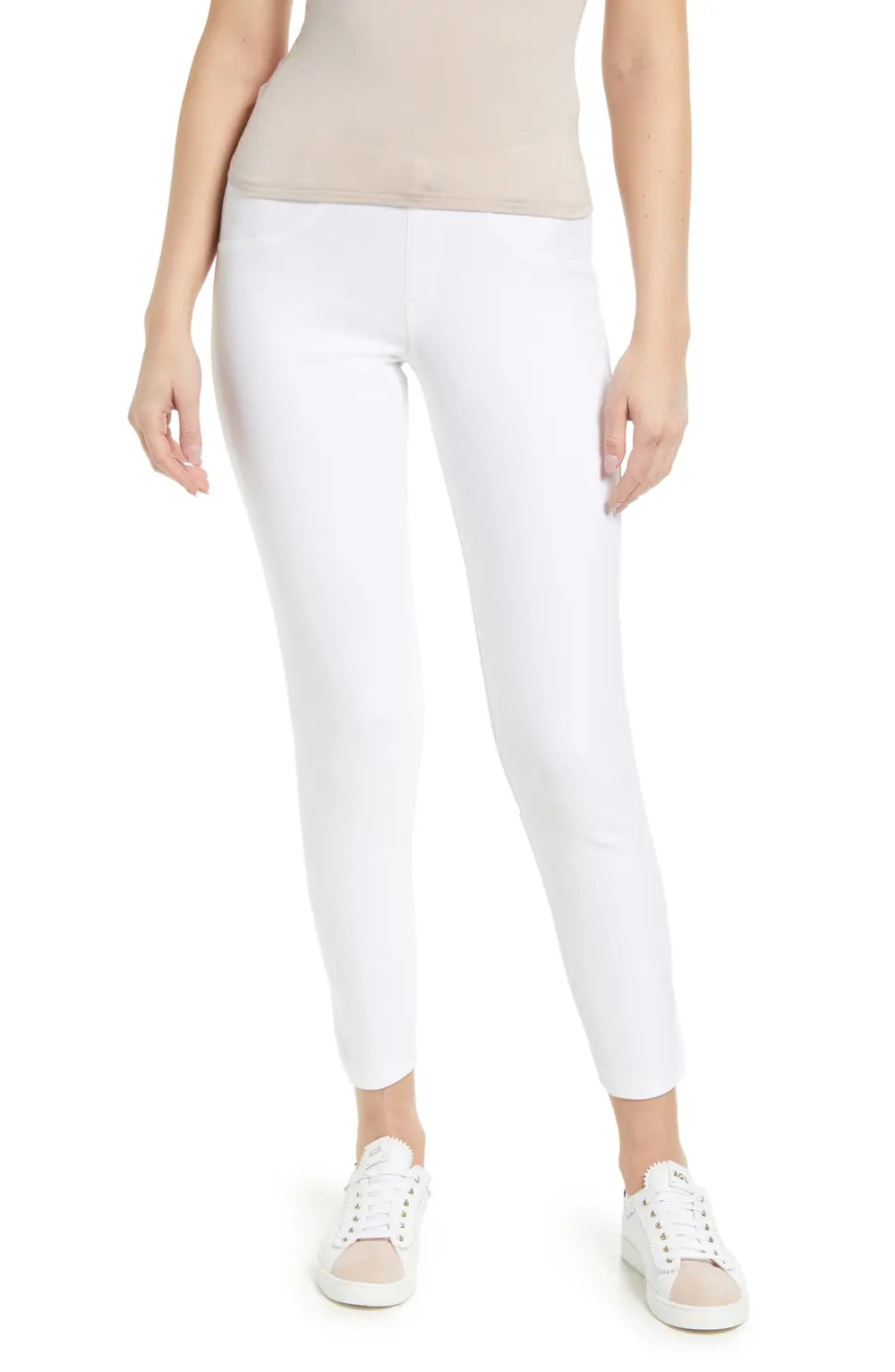 Nordstrom Twill Split Hem Skimmer Leggings, Size Medium in White at Nordstrom | Nordstrom Canada