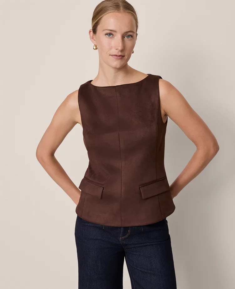 Faux Suede Shell | Ann Taylor