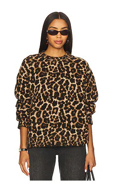 ANINE BING Sydney Crew Sweater in Black & Brown Leopard from Revolve.com | Revolve Clothing (Global)