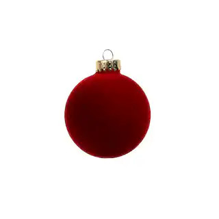 6 Pack 2.5" Dark Red Flocked Glass Ball Ornaments by Ashland® | Michaels Stores
