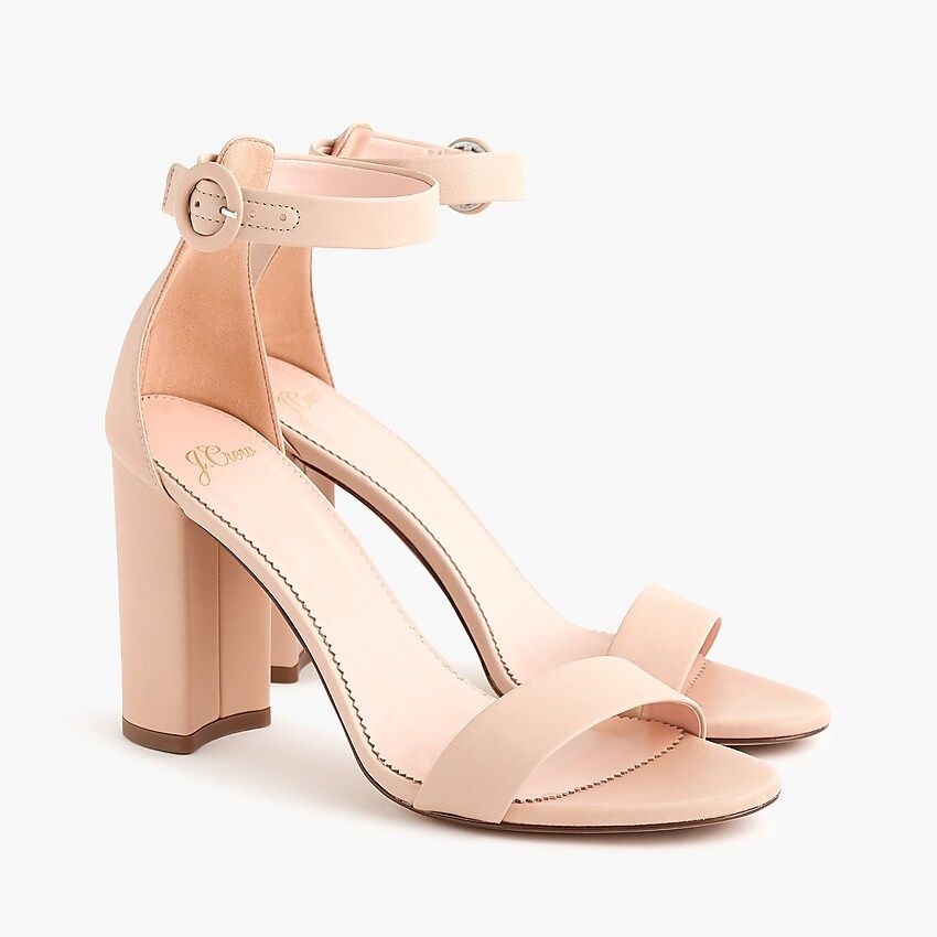 Stella heels with ankle strap in leather | J.Crew US