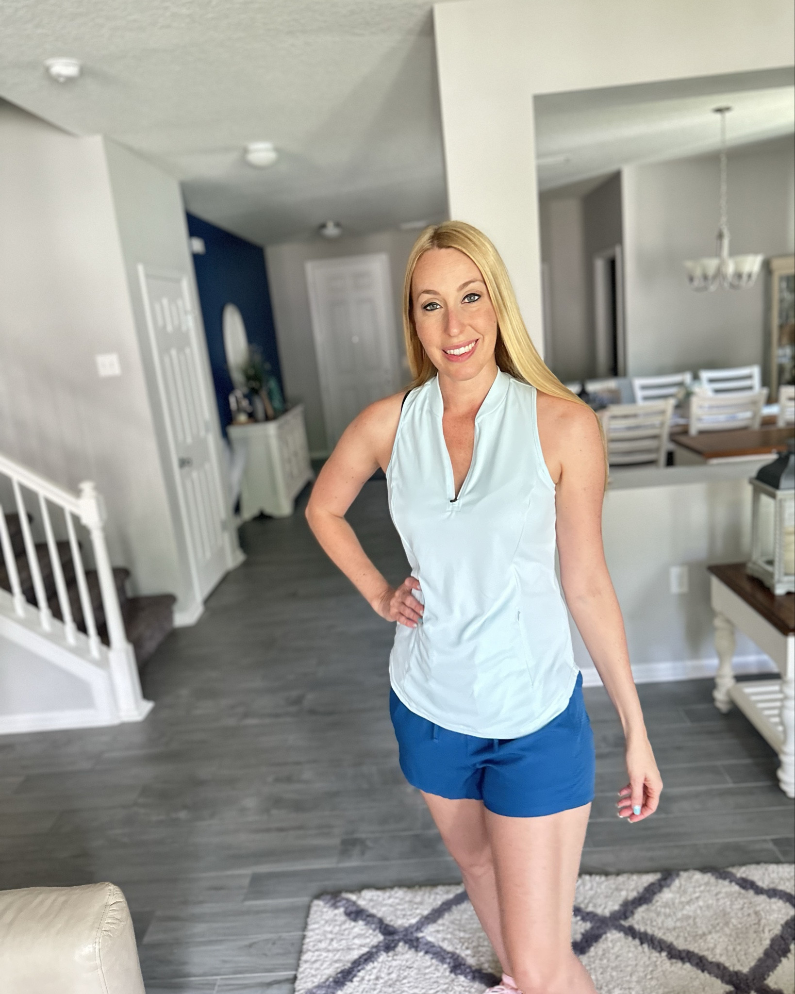 Summer workout tank 
💞 has a zipper and pockets that zip up as well
💓 racerback style
🩵 UPF 50+

#LTKFitness #LTKFindsUnder50 #LTKActive