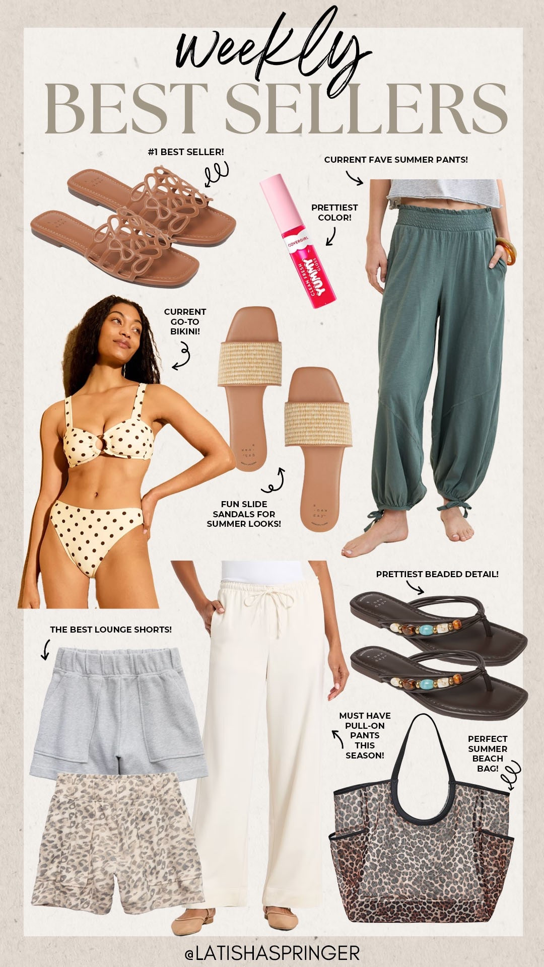 Last week’s best sellers!

#bestsellers

Target swim. Aerie summer style. aerie summer lounge shorts. Target summer sandals. Trendy summer style. Target beach tote. Polka dot bikini.

#LTKootd #LTKSeasonal #LTKSwim