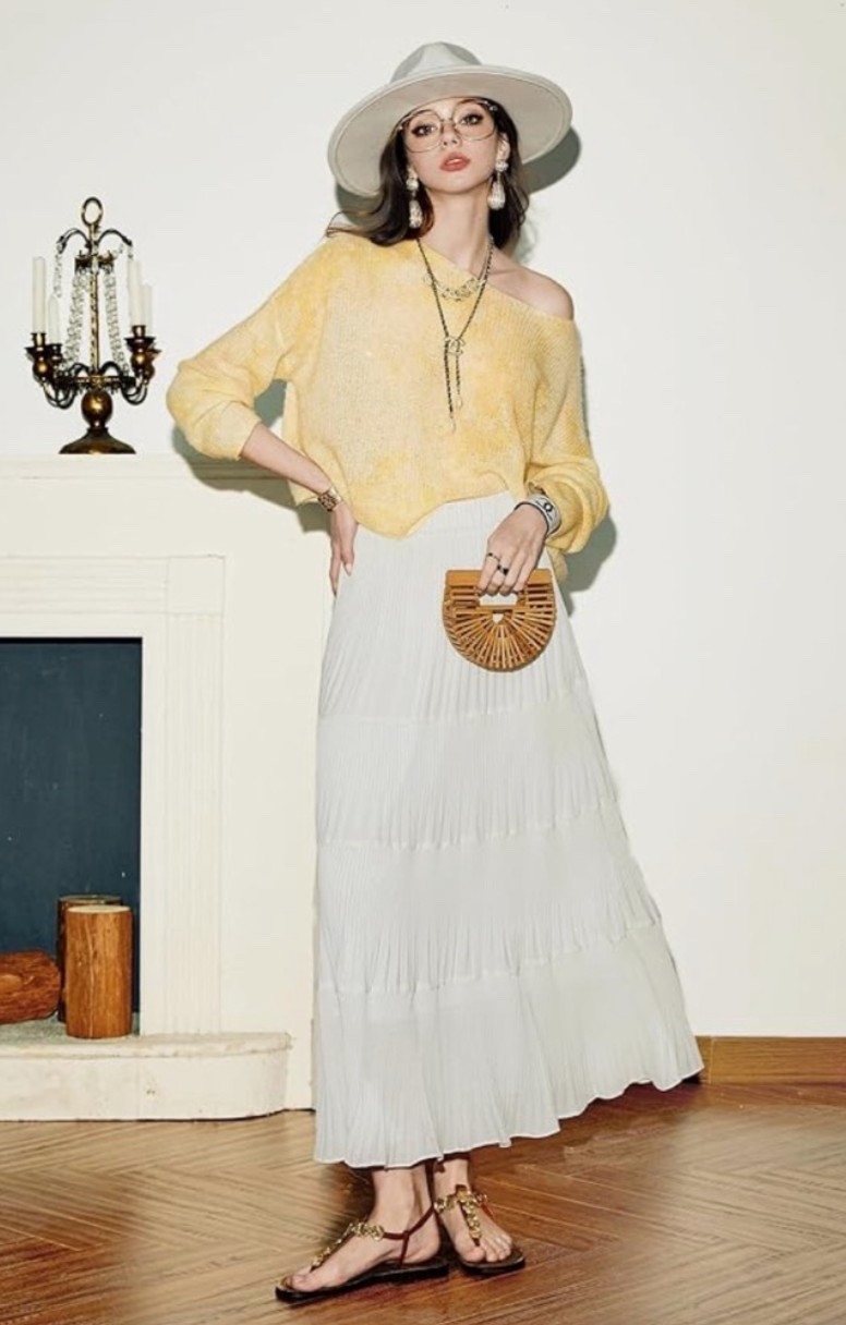 The easy summer skirt that makes every outfit feel softer, prettier, and more put together. ☀️ Lightweight chiffon, pleated movement, and an elastic waist make it perfect for vacation dinners, casual summer days, church, brunch, or dressed-up everyday outfits. 

Add to cart before your size is gone. 🌿

#LTKTravel #LTKMidsize #LTKWorkwear