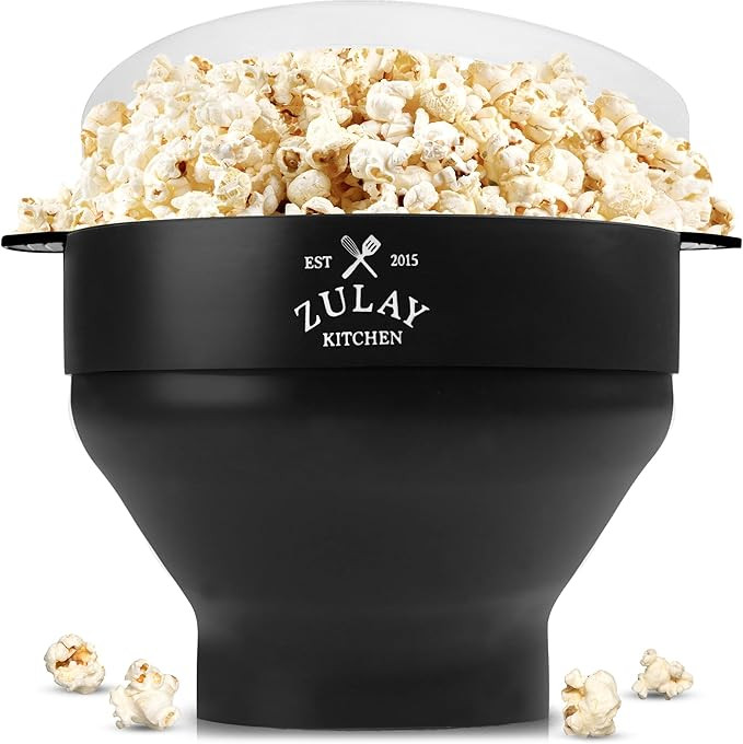 Zulay Microwave Popcorn Popper - BPA-Free Silicone Popcorn Popper Microwave Popcorn Bowl - Collap... | Amazon (US)