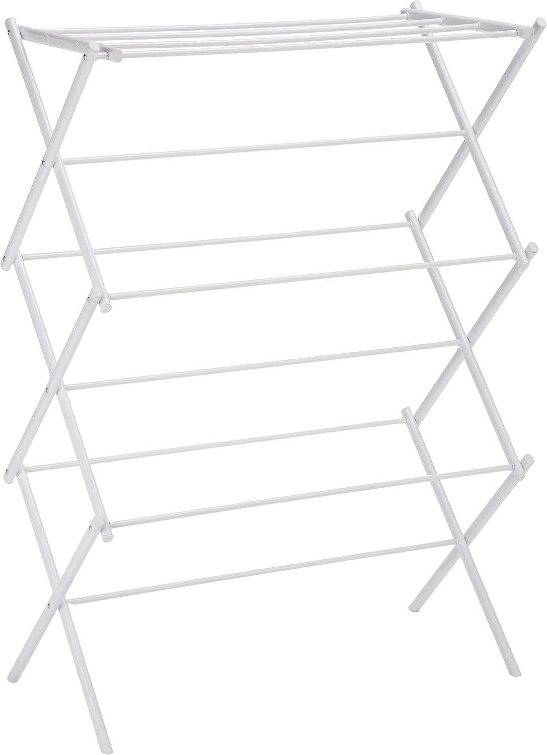 Amazon Basics Foldable Laundry Rack for Air Drying Clothing - 41.8" x 29.5" x 14.5", White | Amazon (US)