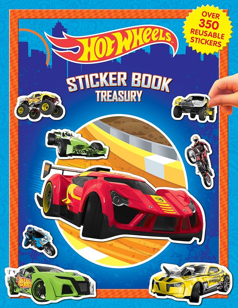 Hot Wheels Sticker Book Treasury - Activity Books for kids, 350 reusable stickers, 96 pages of fu... | Amazon (US)