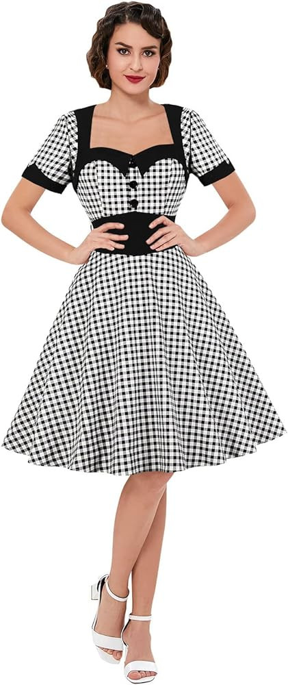 KILLREAL Women's Polka Dot Retro Vintage Style Cocktail Party Swing Dress | Amazon (US)