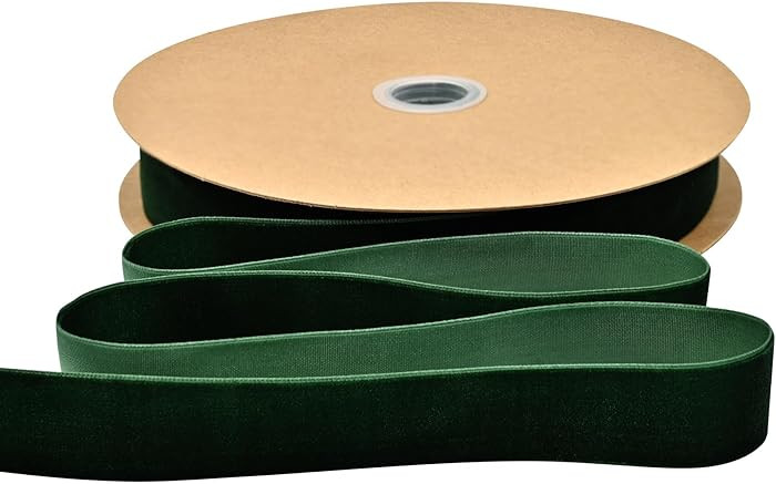 Forest Green Velvet Ribbon 1 Inch × 25 Yards Ribbon for Gift Wrapping Christmas Wreath Bow DIY S... | Amazon (US)
