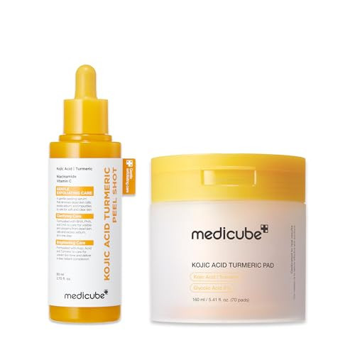 medicube Peel & Wipe Clarifying Duo: Turmeric Peel Shot & Kojic Acid Toner Pads | Gentle Exfoliation & Texture Refining Routine | Ideal for Soothing, Balancing, Smoothing Uneven Skin Tone & Texture | Amazon (US)