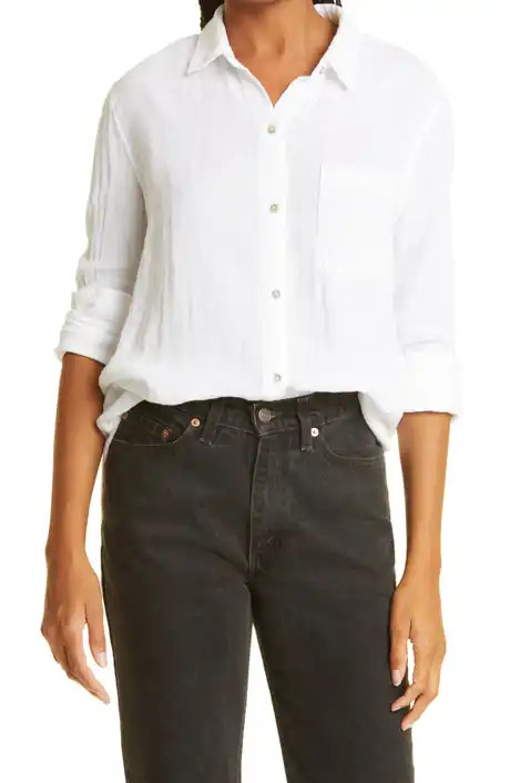Casual Gauze Button-Up Shirt | Nordstrom