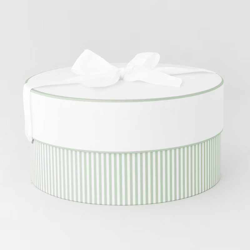 Mint Green and White Pinstripe Large Round Box - Sugar Paper™ + Target | Target