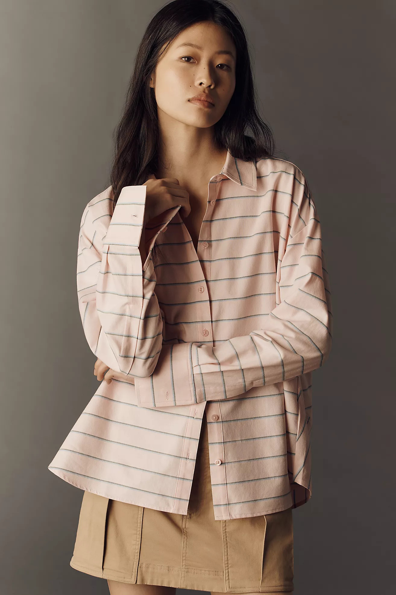 Maeve Oversized Cocoon Buttondown Shirt | Anthropologie (US)
