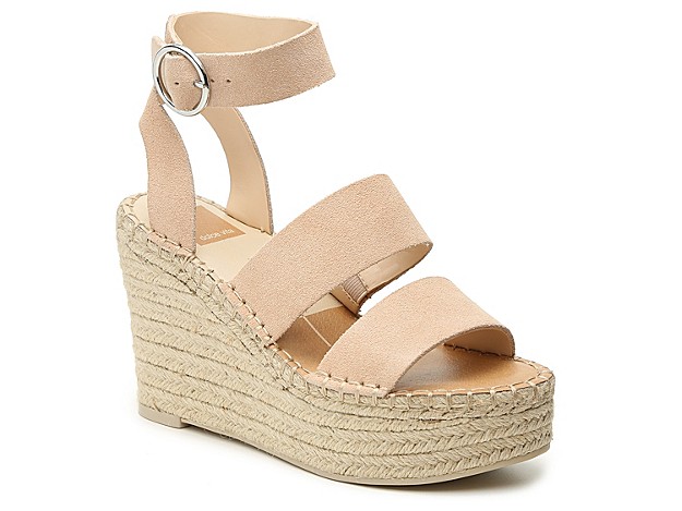 Dolce Vita Shae Wedge Sandal - Women's - Blush Suede | DSW