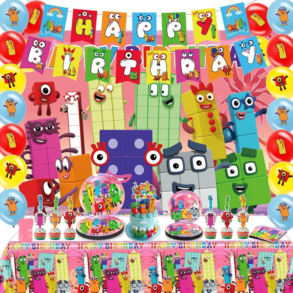 104Pcs Number Birthday Party Supplies Blocks Birthday Party Decorations,Include Balloons,Cake Top... | Amazon (US)