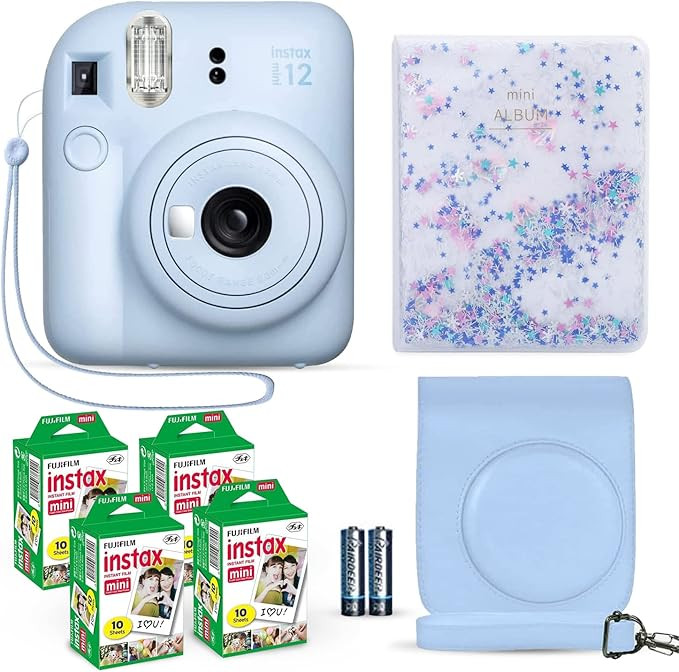 Fujifilm Instax Mini 12 Instant Camera Pastel Blue + Fuji Film Value Pack (40 Sheets) + Shutter A... | Amazon (US)
