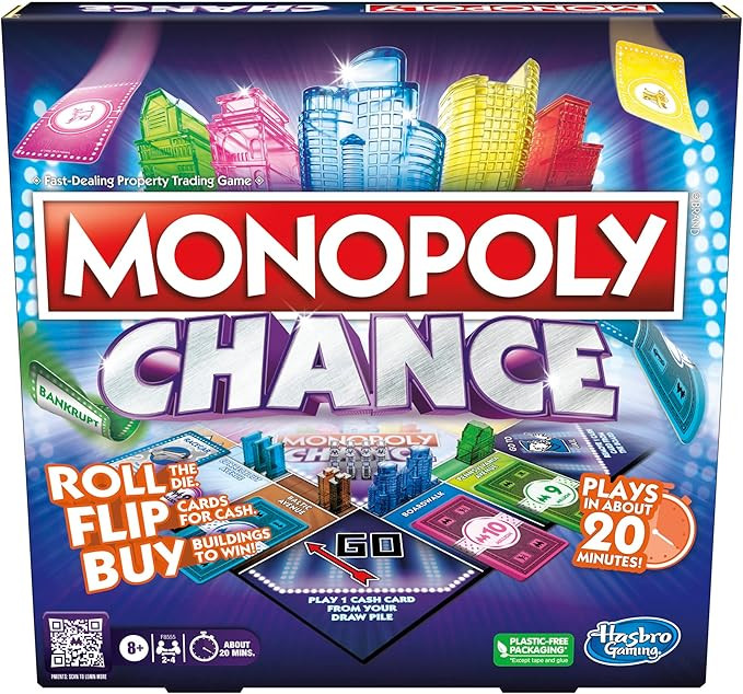 Hasbro Gaming Monopoly Chance Board Game for Adults and Kids | Fast-Paced Family Party Game | Age... | Amazon (US)