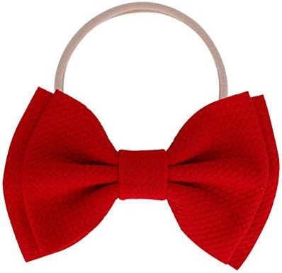 Kewl Fashion Baby Girl's Toddler 5 Inch Soft Bow-knot Nylon Hairband Headband Headdress (Red) | Amazon (US)
