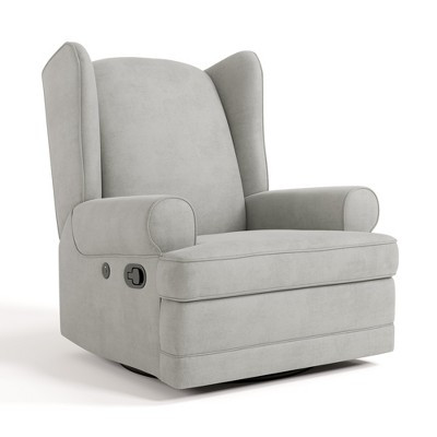 Storkcraft Serenity Wingback Upholstered Recliner Glider with USB Charging Steel | Target