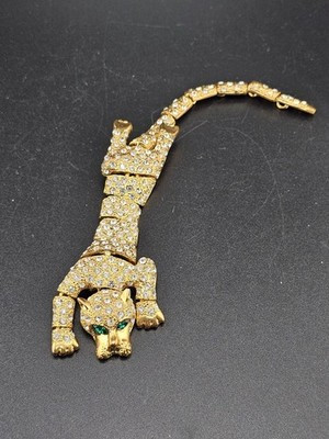 Articulated Leopard Panther Shoulder Brooch Pavé Rhinestone 7" 0101 | eBay US