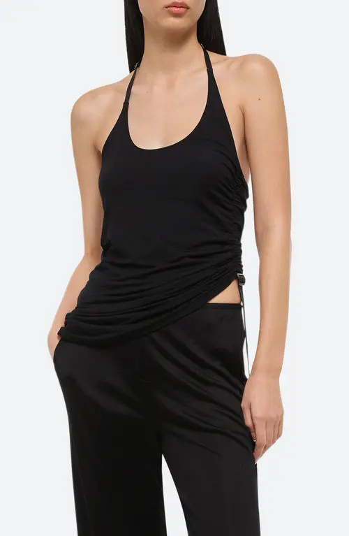 Helmut Lang Harness Detail Knit Halter Top in Black at Nordstrom, Size Small | Nordstrom