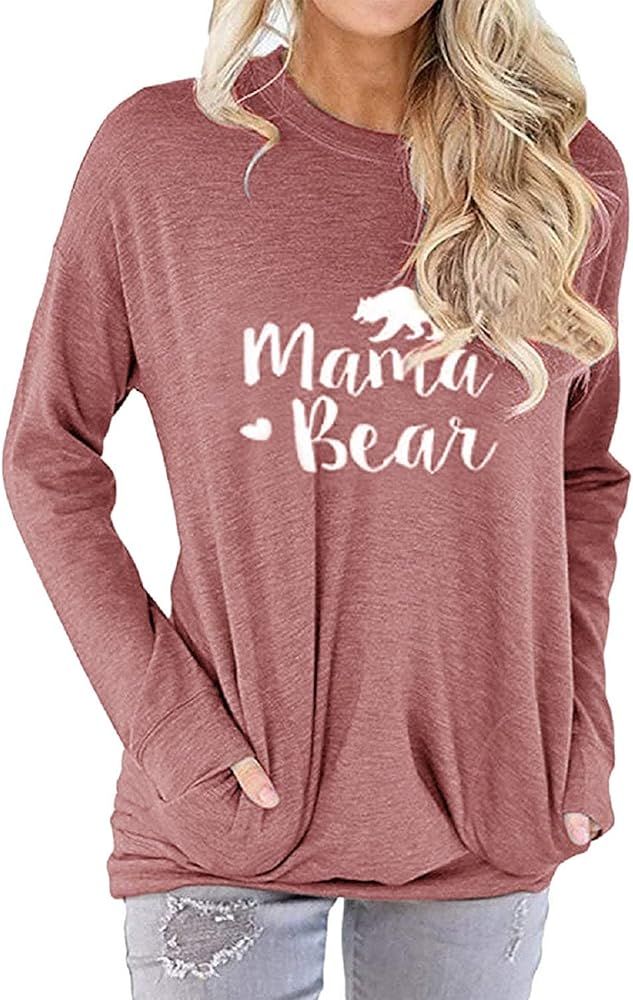 Womens Mama Bear Shirt Birthday Gifts New Mom Gifts Mom Shirts | Amazon (US)
