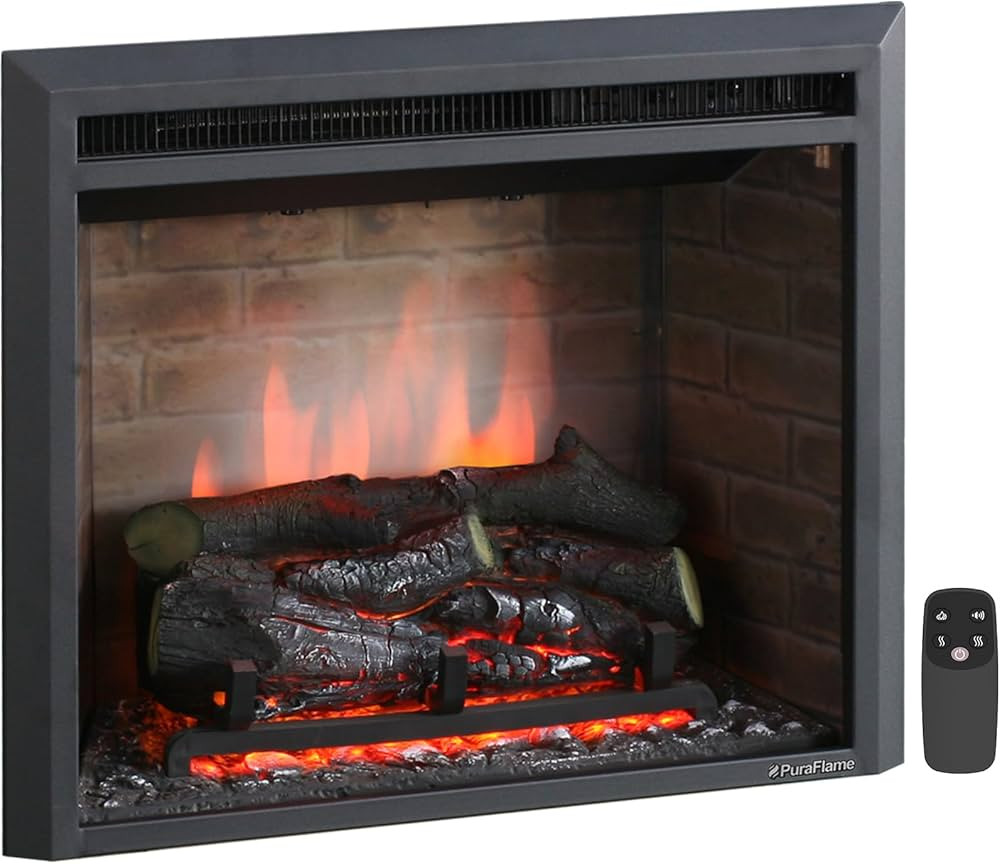 PuraFlame Western Electric Fireplace Insert with Fire Crackling Sound, Remote Control, 750/1500W,... | Amazon (US)