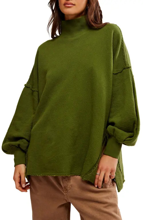 Free People Wonderful Turtleneck Top in Chive at Nordstrom, Size Large | Nordstrom