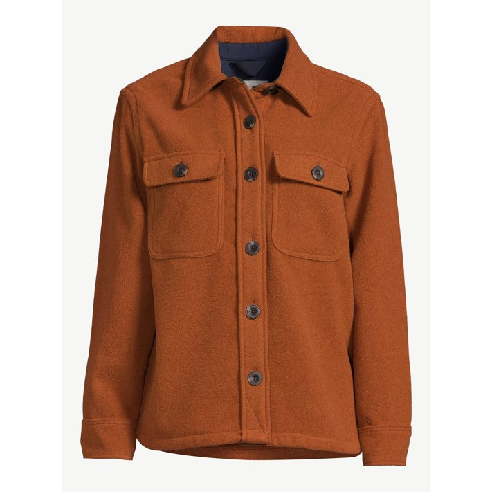 Free Assembly Women's Wool Blend Shirt Jacket - Walmart.com | Walmart (US)