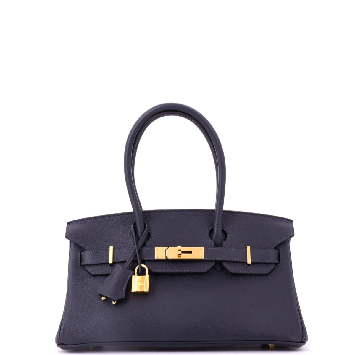 Pre-Owned HERMES 29 Shoulder Light Birkin Bag Evercolor - Navy | Macy's