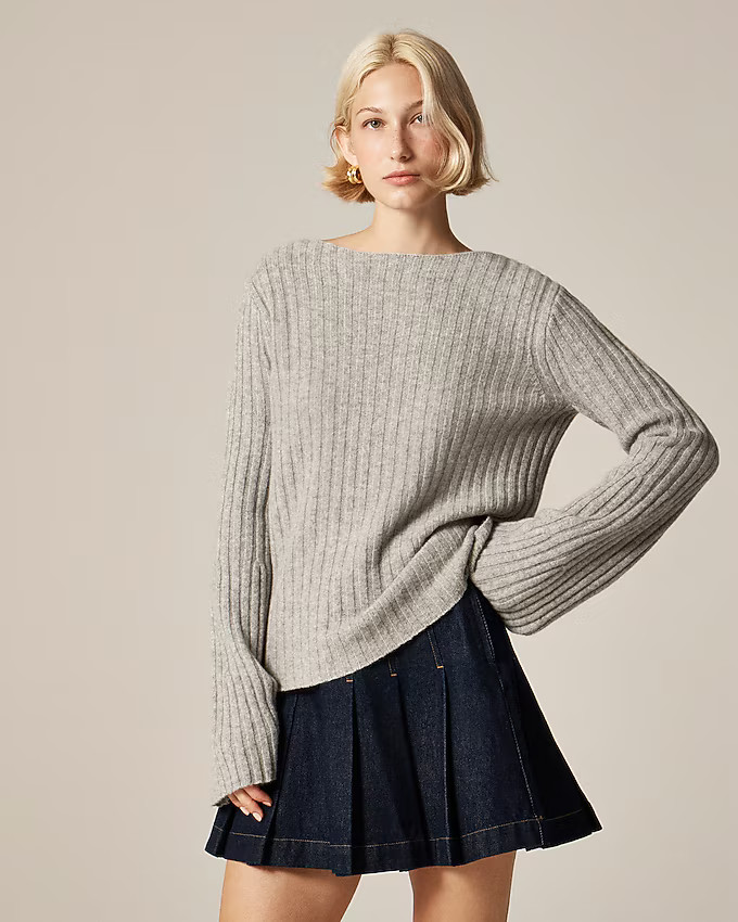 Ribbed boatneck sweater in vintage wool | J. Crew US