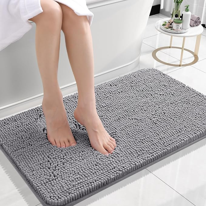 OLANLY Small Bathroom Rugs 24x16, Extra Soft Absorbent Chenille Bath Rugs | Amazon (US)