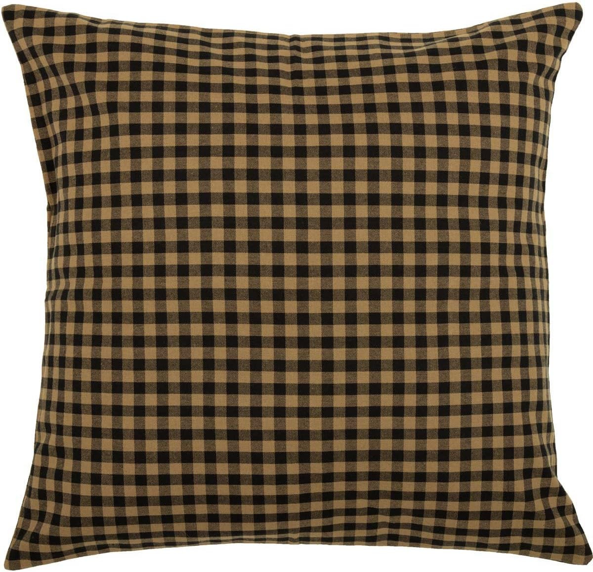 VHC Brands, Black Check, Cotton, 26x26, Fabric Euro Sham, Black | Amazon (US)