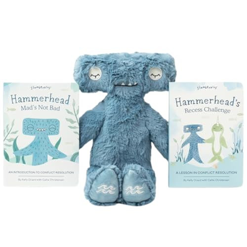 Slumberkins 14" Hammerhead Kin & 2 Board Books Complete Set Bundle | Promotes Conflict Resolution, Social Skills & Responsibility | Social Emotional Development (Hammerhead Kin Plush + 2 Board Books) | Amazon (US)