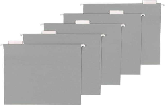 Amazon Basics Hanging File Folders, Letter Size, Gray, 25-Pack | Amazon (US)