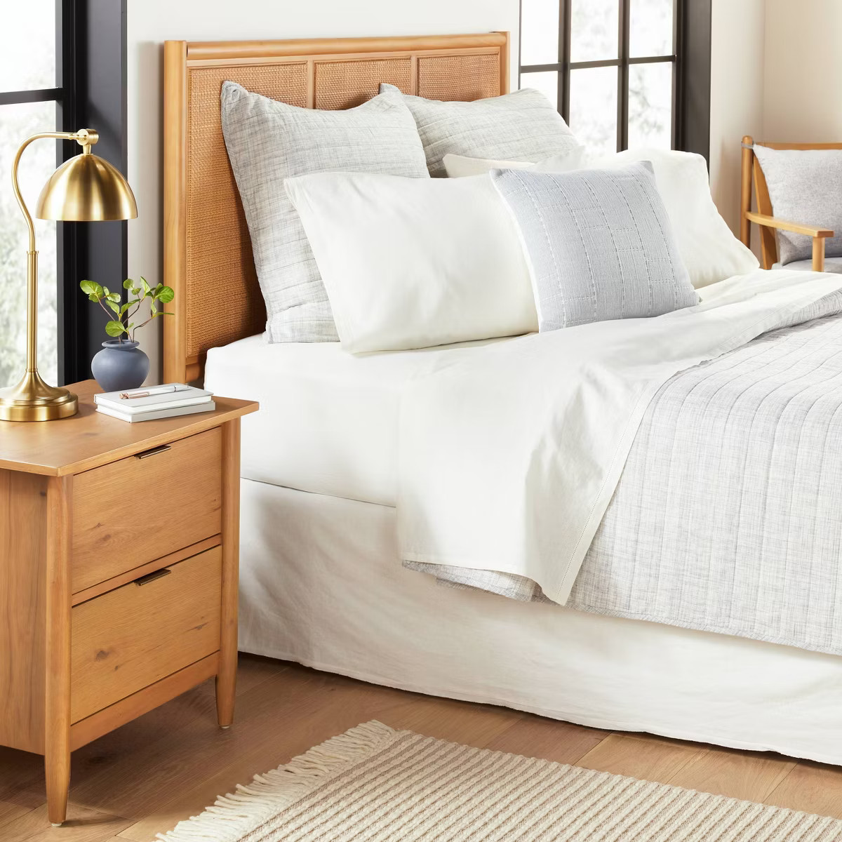 Linen Blend with Hem Stitch Sheet Set - Hearth & Hand™ with Magnolia | Target