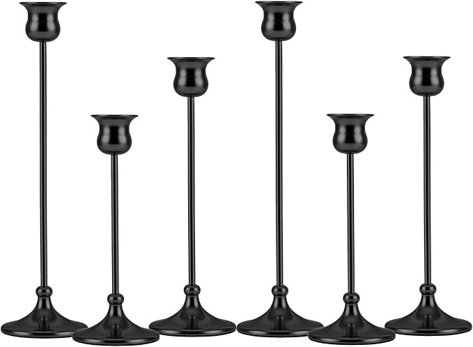 Metal Candle Holder Taper Candlestick Holders for Candle Sticks Vintage Candelabra for Halloween ... | Amazon (US)