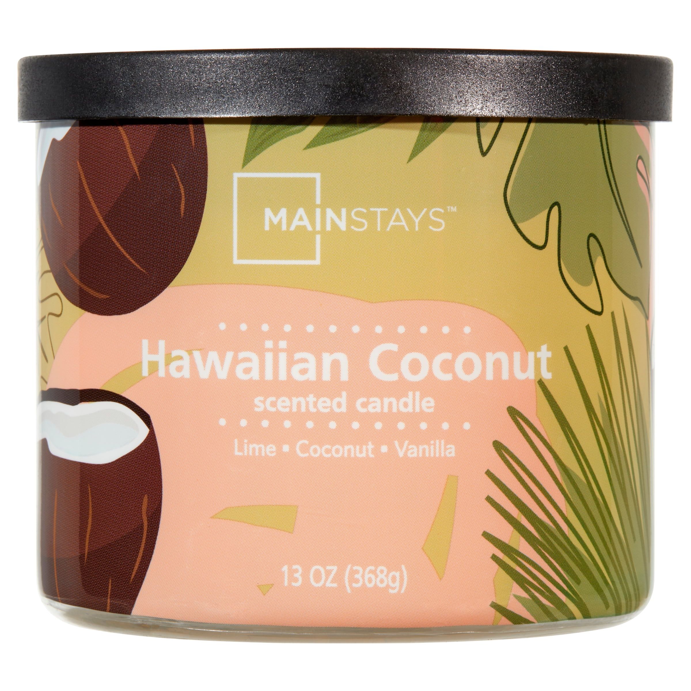 Mainstays 3-Wick Wrapped Hawaiian Coconut Scented Candle, 13 oz | Walmart (US)