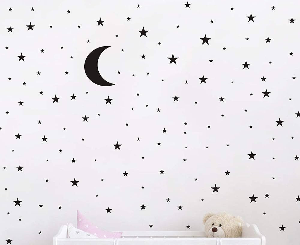 Moon and Stars Wall Decal Vinyl Sticker for Kids Boy Girls Baby Room Decoration Good Night Nursery W | Amazon (US)